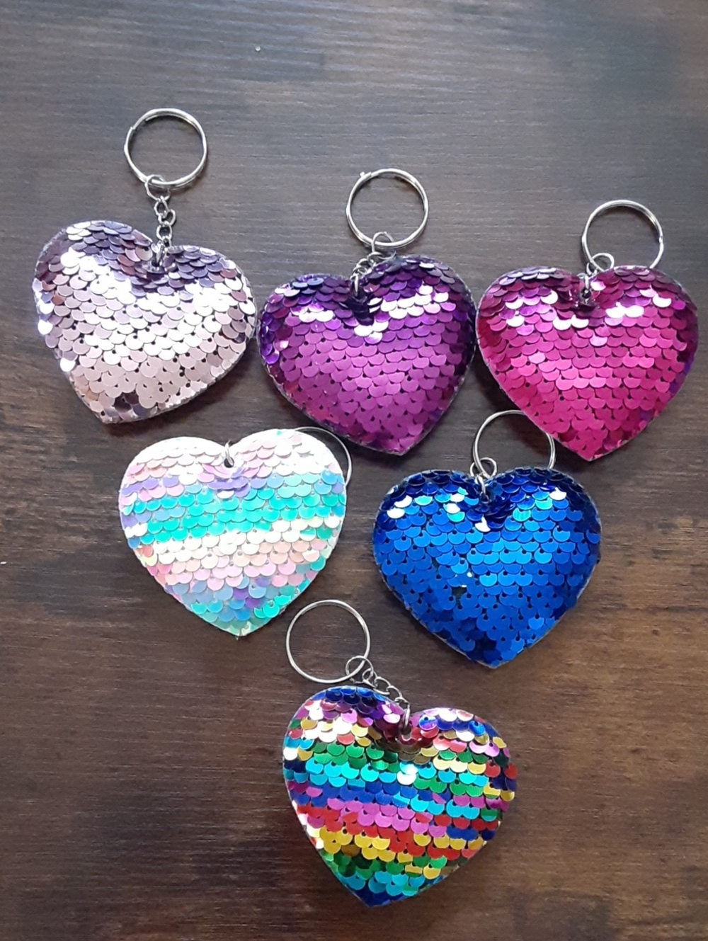 Pick 1 Sequin Heart Keychain - Picture 9 of 9